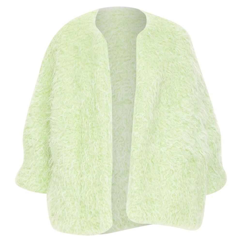 Dries Van Noten Green Mohair Loose Coat